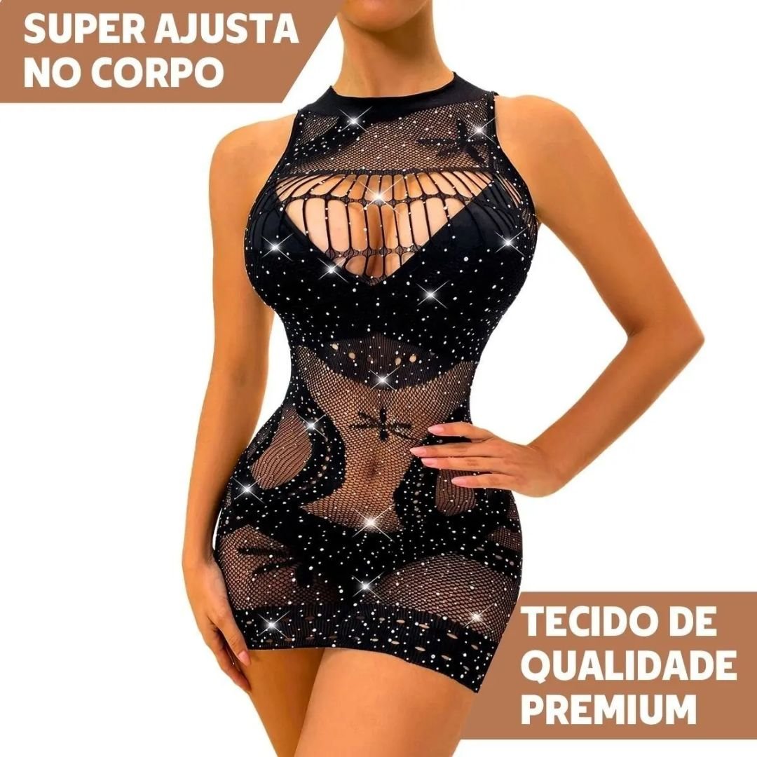 Lingerie arrastão com strass para valorizar suas curvas - Imagem 2