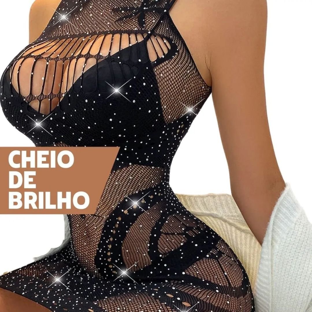 Lingerie arrastão com strass para valorizar suas curvas - Imagem 3