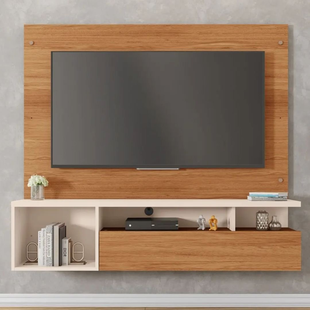 Painel para TV até 55'' que valoriza e organiza sua sala