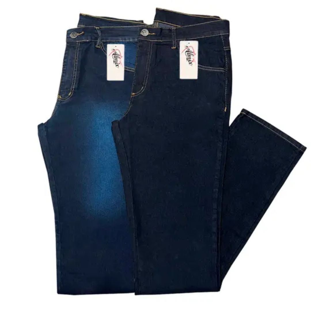 Kit com 2 Calças Jeans Masculinas Tradicionais e Confortáveis