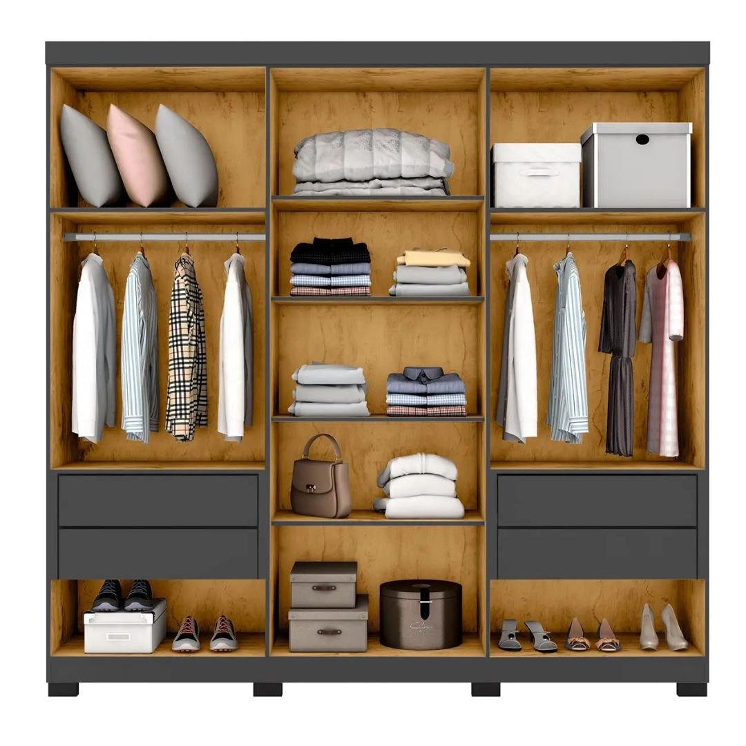 Guarda-roupa Casal Braga: Espaço, Organização e Espelho - Imagem 3