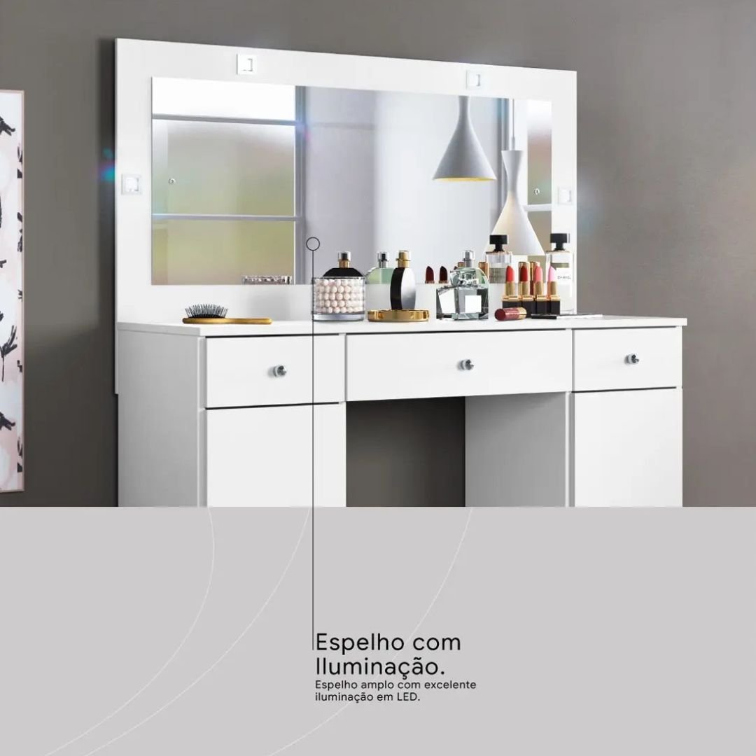 Organize-se com Elegância: Penteadeira Camarim com LED - Imagem 6