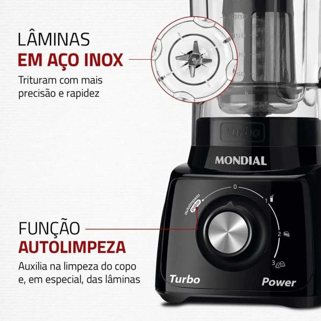 Liquidificador Mondial Turbo Power: potência e praticidade diária - Imagem 7