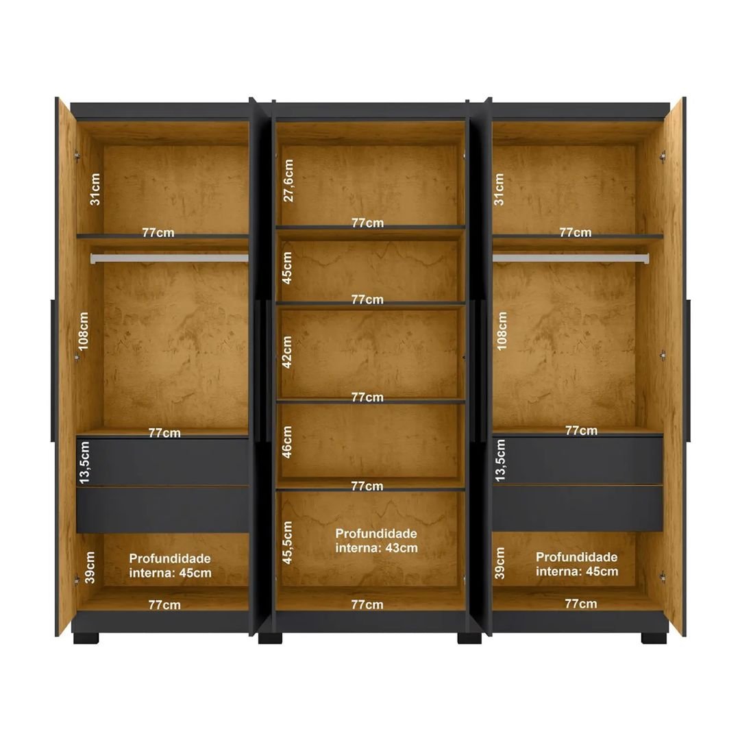 Guarda-roupa Casal Braga: Espaço, Organização e Espelho - Imagem 9