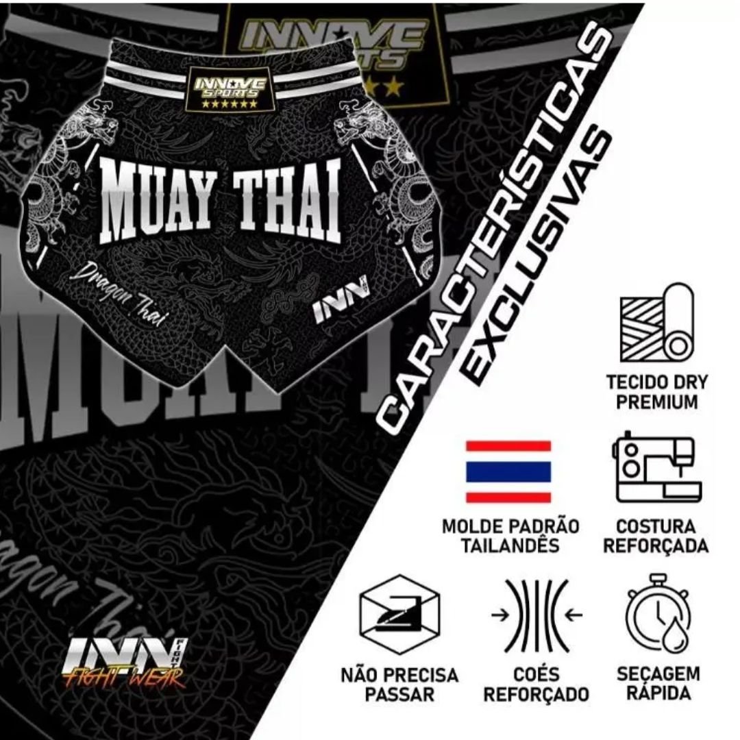 Short Muaythai Dragon Thai Premium Conforto e Liberdade - Imagem 3