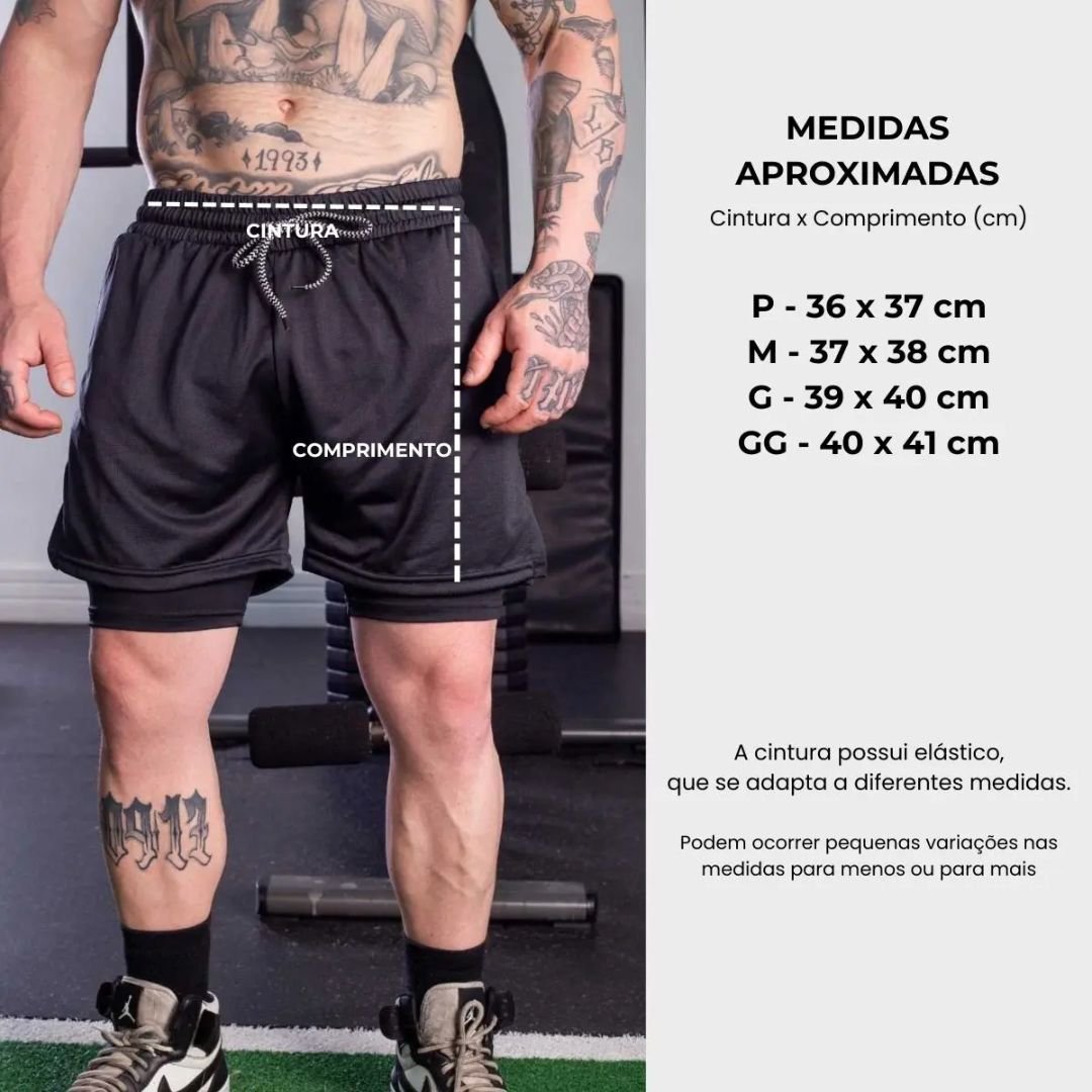 Kit 2 Shorts Masculino Academia com Segunda Pele - Imagem 7