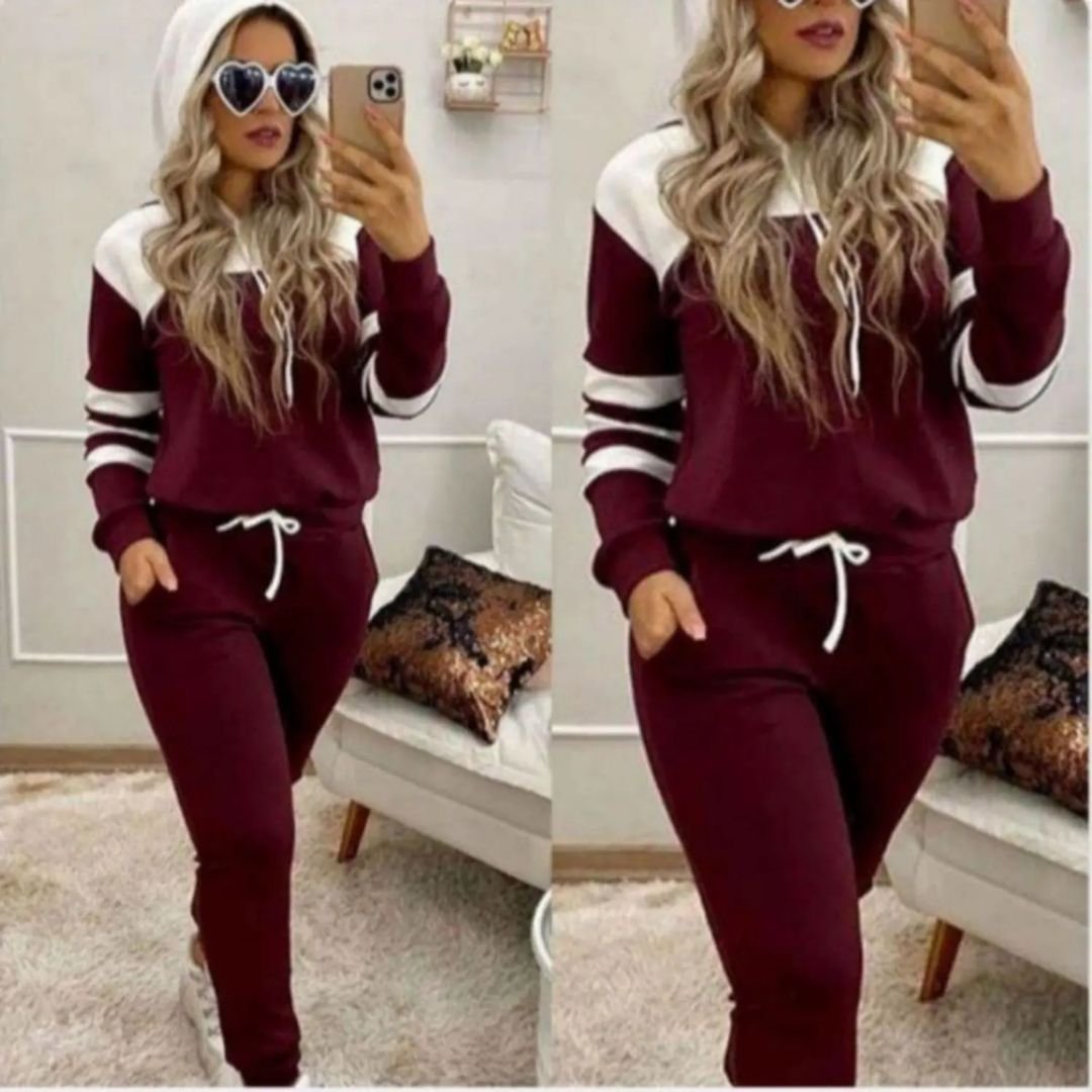 Conjunto Moletom Feminino Marsala: Conforto e Estilo no Inverno - Imagem 3