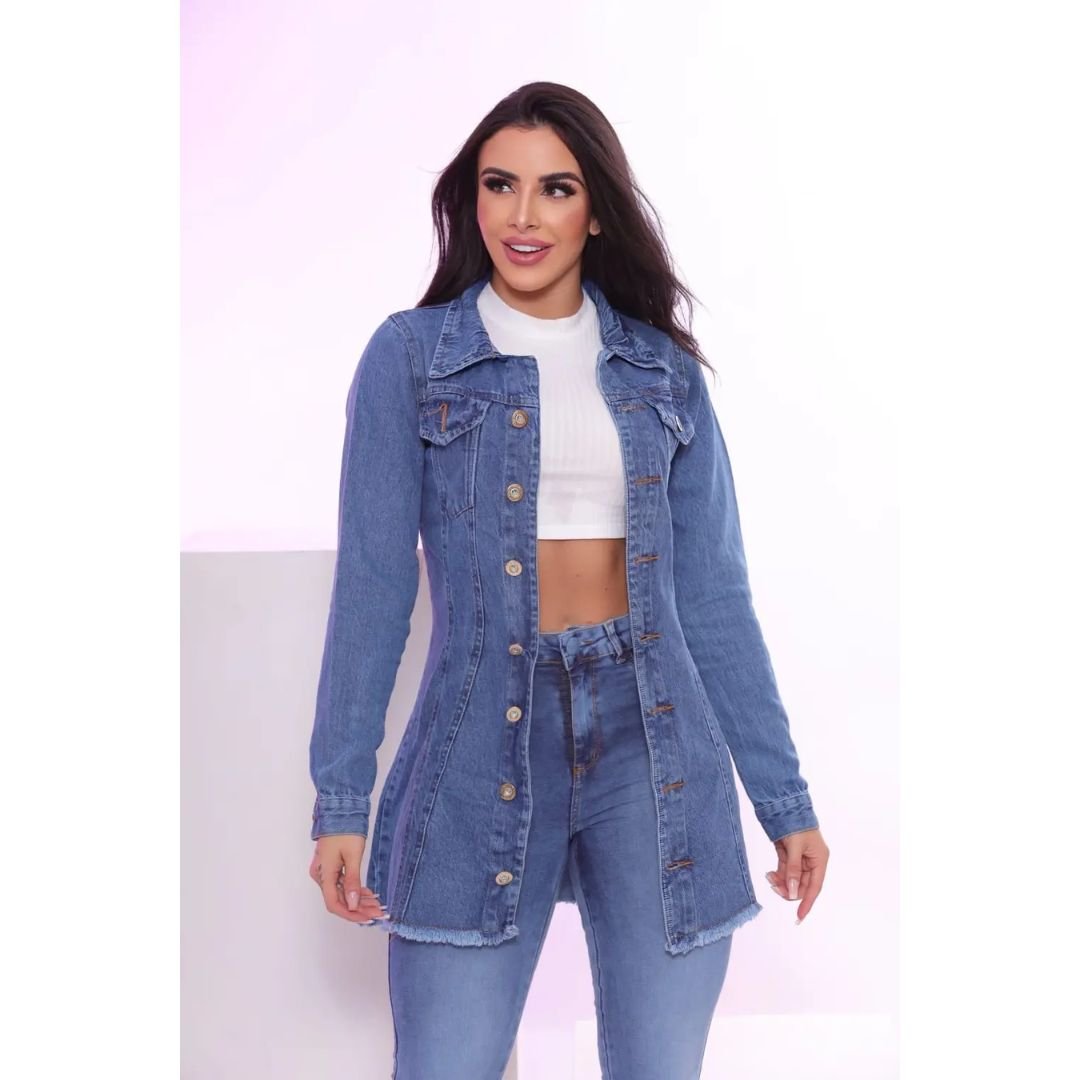 Jaqueta Parka Jeans Longa: Elegância e Conforto em Qualquer Estação - Imagem 4